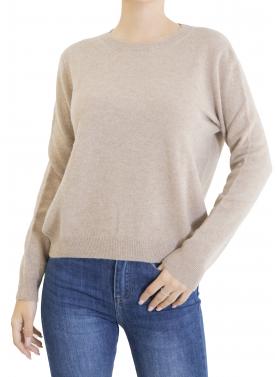 Maglia girocollo tinta unita  misto cashmere 